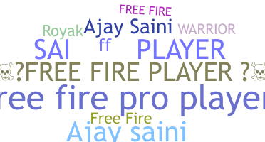 Kælenavn  - Freefireplayer