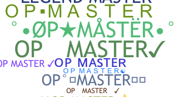 Kælenavn  - OPMaster
