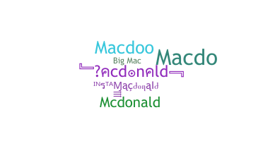 Kælenavn  - Macdonald
